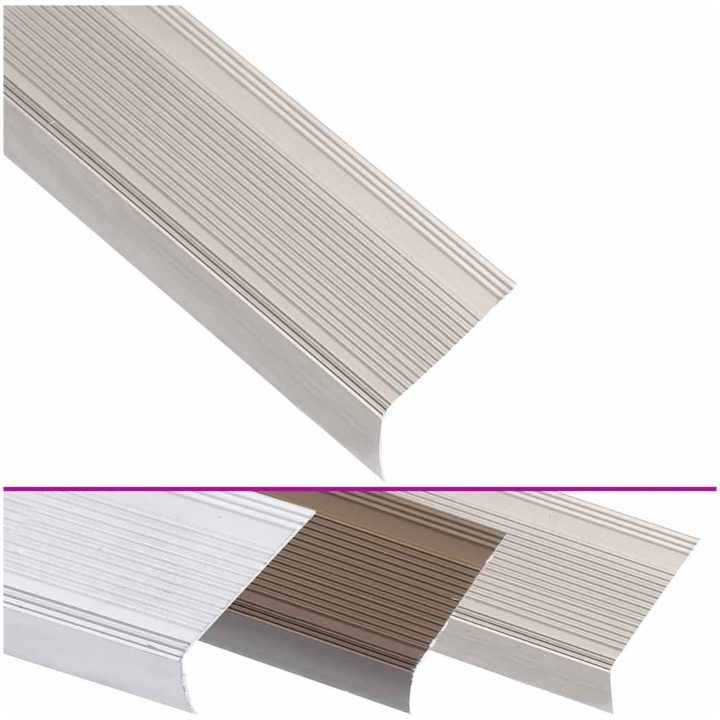 Trappnosar i L-form 5 st aluminium 100 cm champagne vidaXL 100 cm (5 pcs) – bild 2