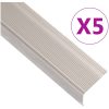 Trappnosar i L-form 5 st aluminium 100 cm champagne vidaXL 100 cm (5 pcs) – miniatyr 1