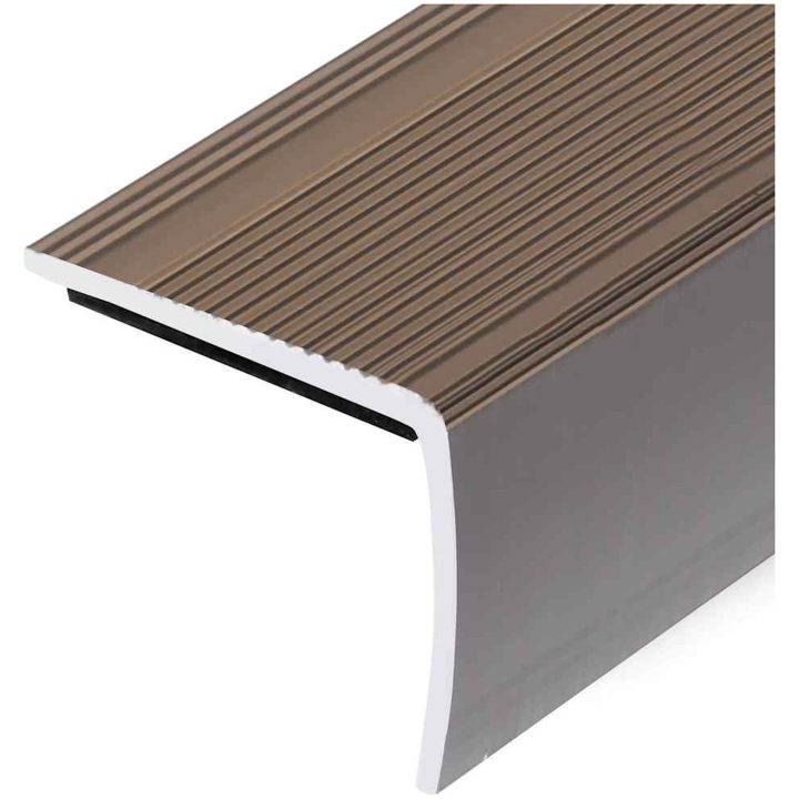 Trappnosar i L-form 5 st aluminium 90 cm brun vidaXL 90 cm (5 pcs) – bild 5