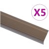 Trappnosar i L-form 5 st aluminium 90 cm brun vidaXL 90 cm (5 pcs) – miniatyr 1