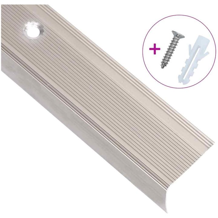 Trappnosar i L-form 5 st aluminium 90 cm champagne vidaXL 90 cm (5 pcs) – bild 3