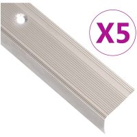Trappnosar i L-form 5 st aluminium 90 cm champagne vidaXL