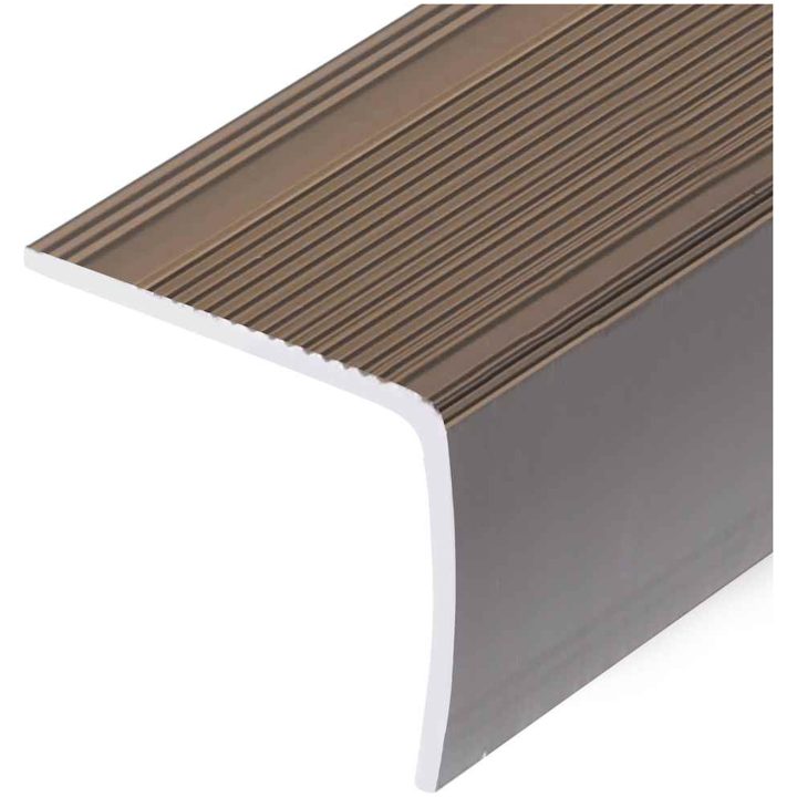 Trappnosings i L-form 15 st aluminium 100 cm brun vidaXL 100 cm (15 pcs) – bild 5