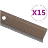Trappnosings i L-form 15 st aluminium 100 cm brun vidaXL 100 cm (15 pcs) – miniatyr 1