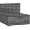Tresitssoffa med dynor konstrotting grå vidaXL – miniatyr 4