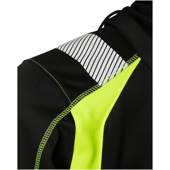 Tröja 276 Hel-zip med fast huva Svart/Fluor Gul Top Swede XS – bild 5