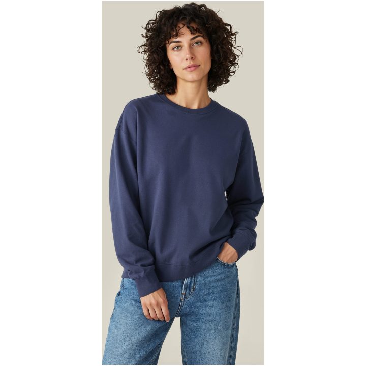 Tröja Crewneck Loose Fit Marinblå Untagged Movement – bild 2