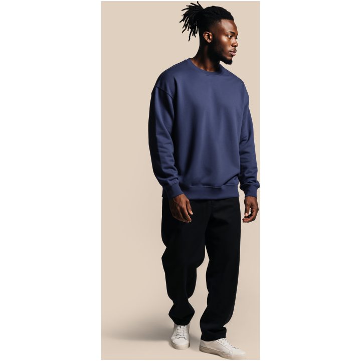 Tröja Crewneck Loose Fit Marinblå Untagged Movement – bild 3