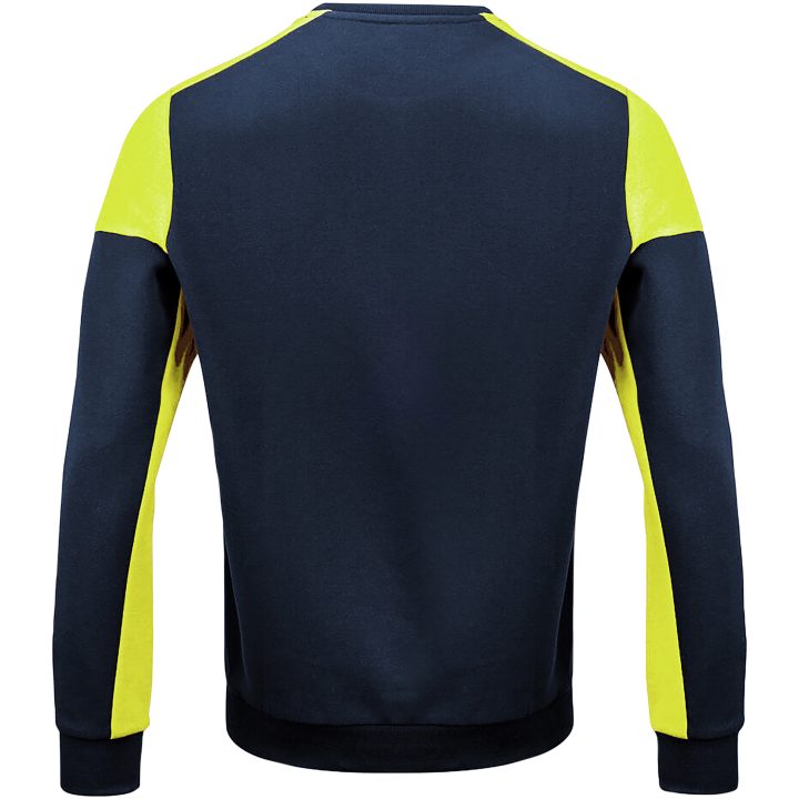 Tröja Crewneck Marinblå/neongul Printer PRIME XS – bild 2