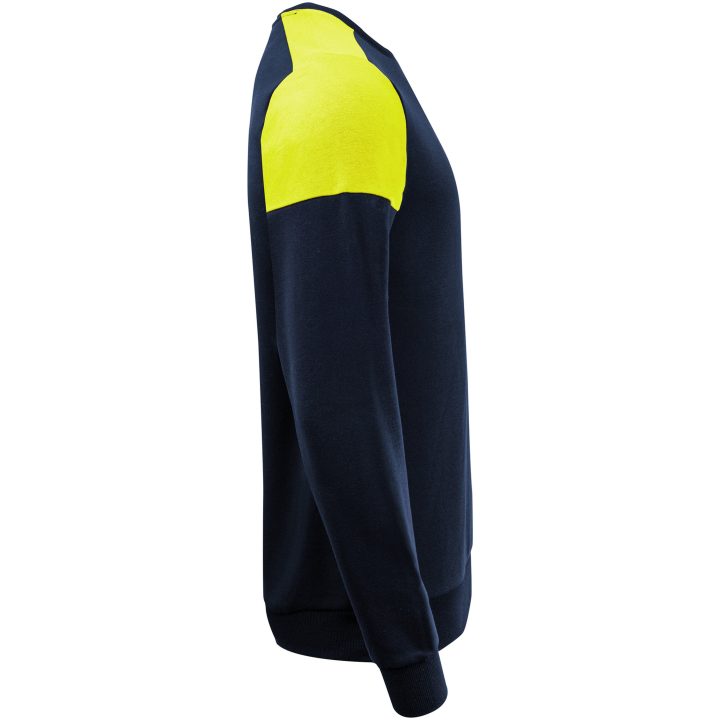 Tröja Crewneck Marinblå/neongul Printer PRIME XS – bild 3