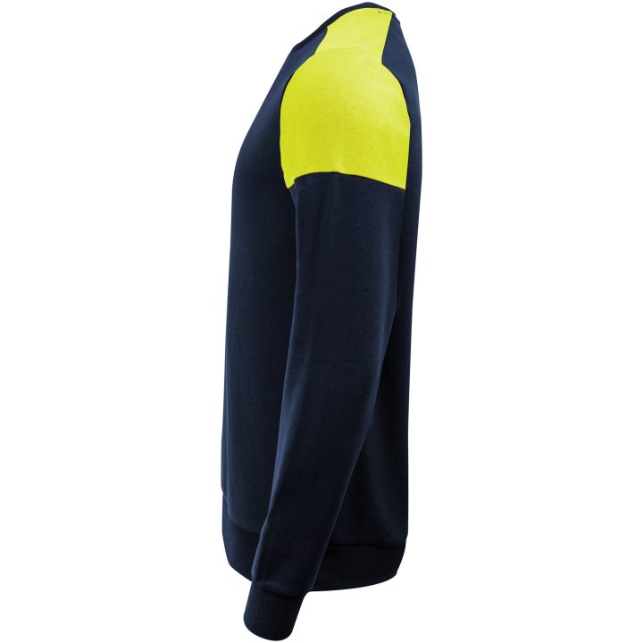 Tröja Crewneck Marinblå/neongul Printer PRIME XS – bild 4