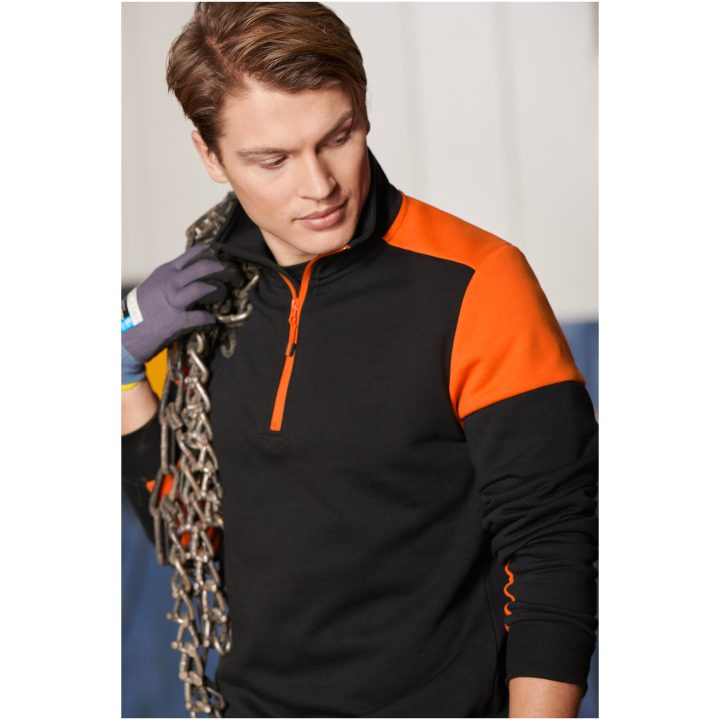 Tröja Halfzip Marinblå/neongul Printer PRIME XS – bild 6