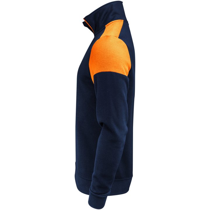 Tröja Halfzip Marinblå/neonorange Printer PRIME XS – bild 4