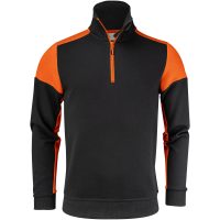 Tröja Halfzip Svart/orange Printer PRIME
