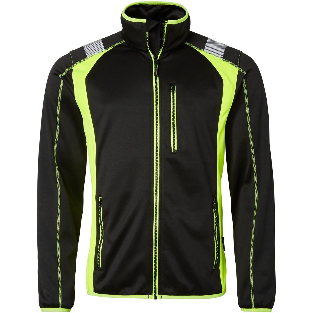 Tröja Hel-zip Svart/Fluorescerande Gul Top Swede XS