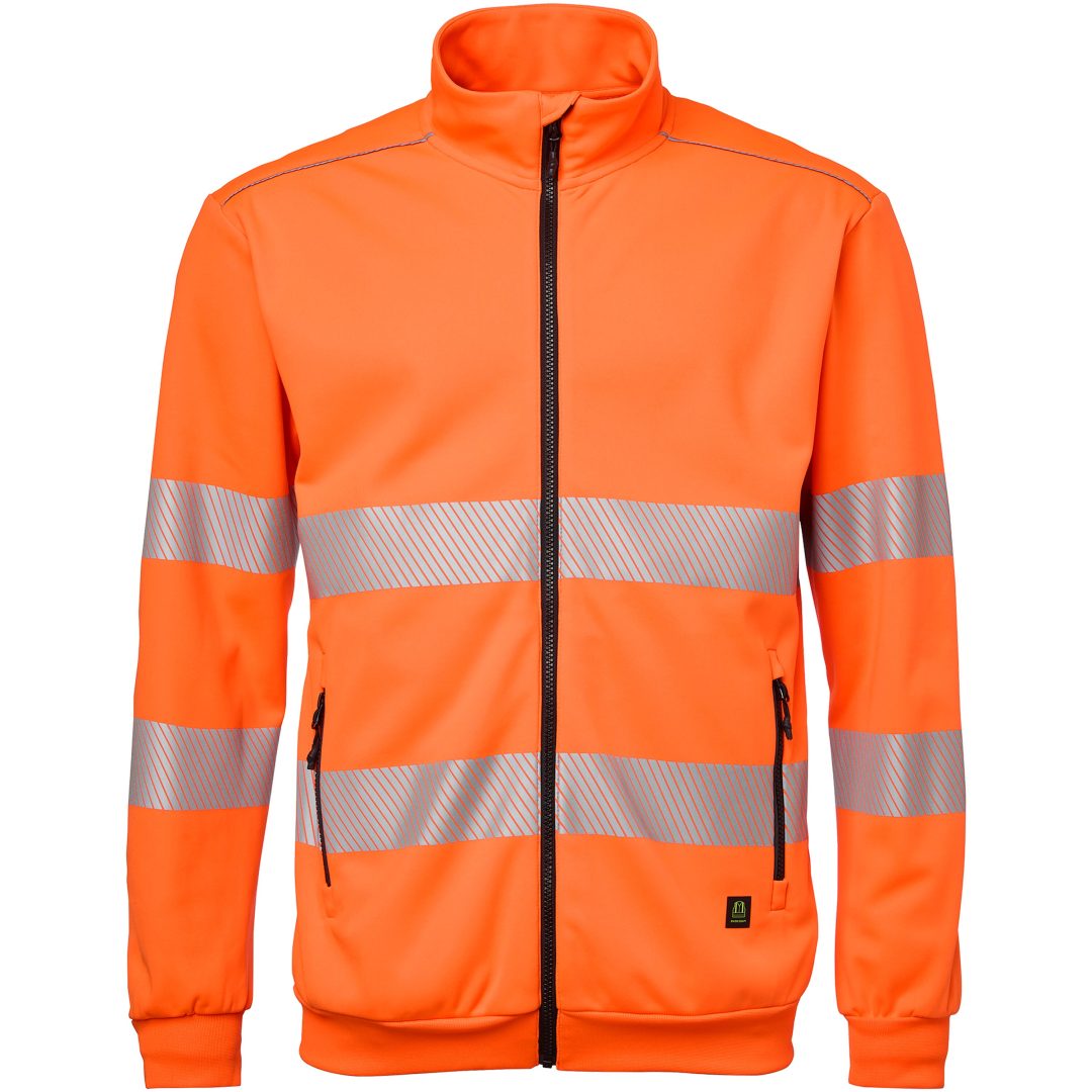 Tröja Sweat Fullzip Fluorescerande Orange Top Swede XS