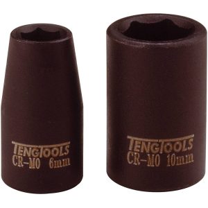 Tunnväggiga krafthylsor med 1/4tum fyrkantsfäste 960506-C / 960513-C Teng Tools