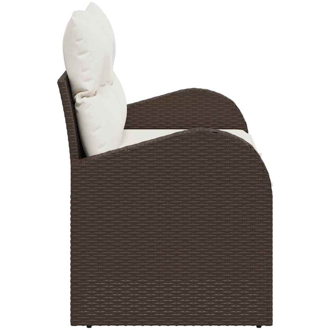 Tvåsits Trädgårdsoffa med Förvaring & Kuddar Brun Polyrotting vidaXL 124 x 62 x 69 cm – bild 4