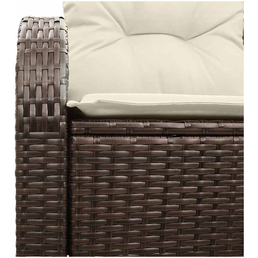 Tvåsits Trädgårdsoffa med Förvaring & Kuddar Brun Polyrotting vidaXL 124 x 62 x 69 cm – bild 6
