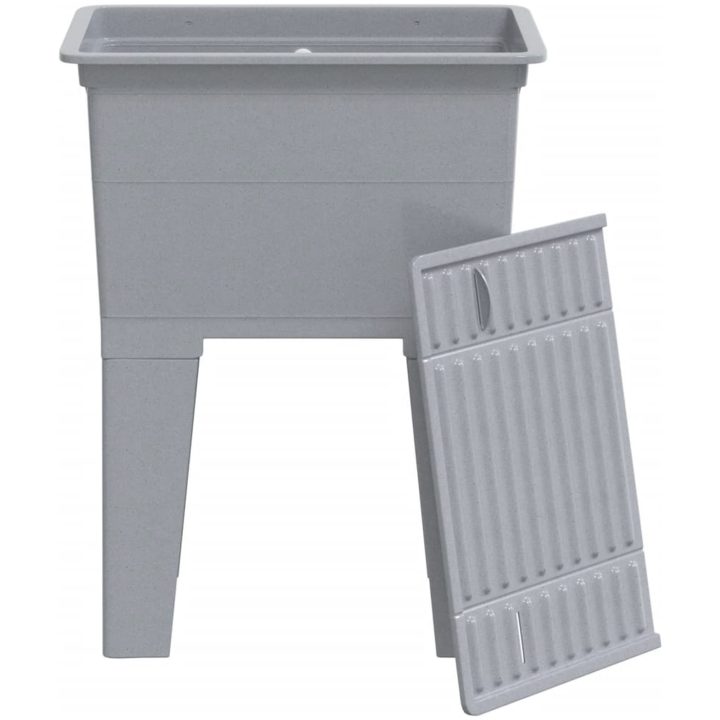 Tvättbalja grå harts vidaXL 59 x 41 x 75 cm – bild 9