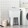 Tvättbalja vit harts vidaXL 59 x 41 x 75 cm – miniatyr 3