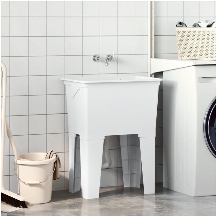 Tvättbalja vit harts vidaXL 59 x 41 x 75 cm – bild 3