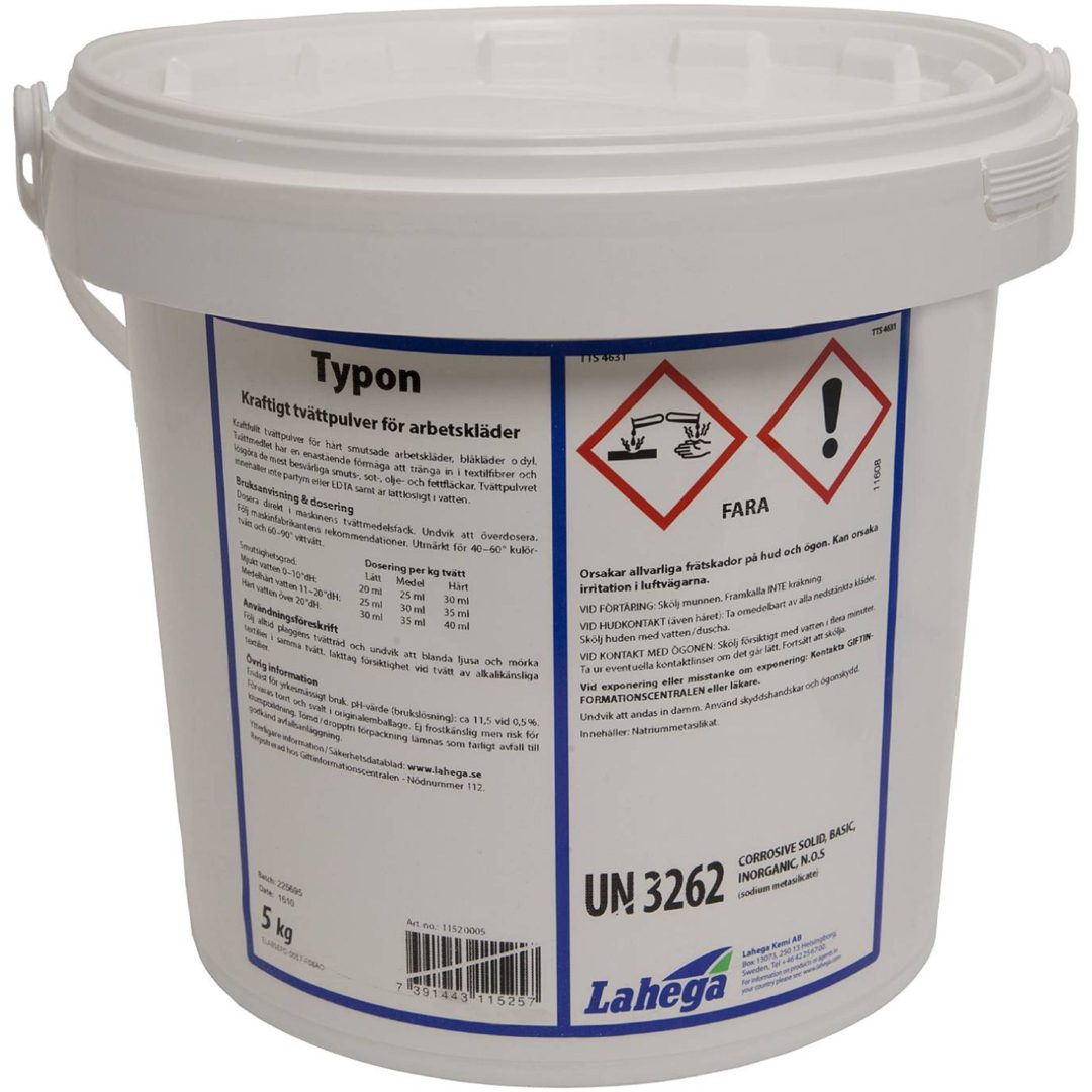 Tvättmedel Typon LAHEGA TVÄTTPULVER FÖR ARB KLÄDER 5KG
