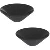 Tvättställ 2 st blank svart ⌀42x14 cm keramik vidaXL – miniatyr 2