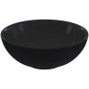 Tvättställ blank svart ⌀28x10 cm keramik vidaXL – miniatyr 2