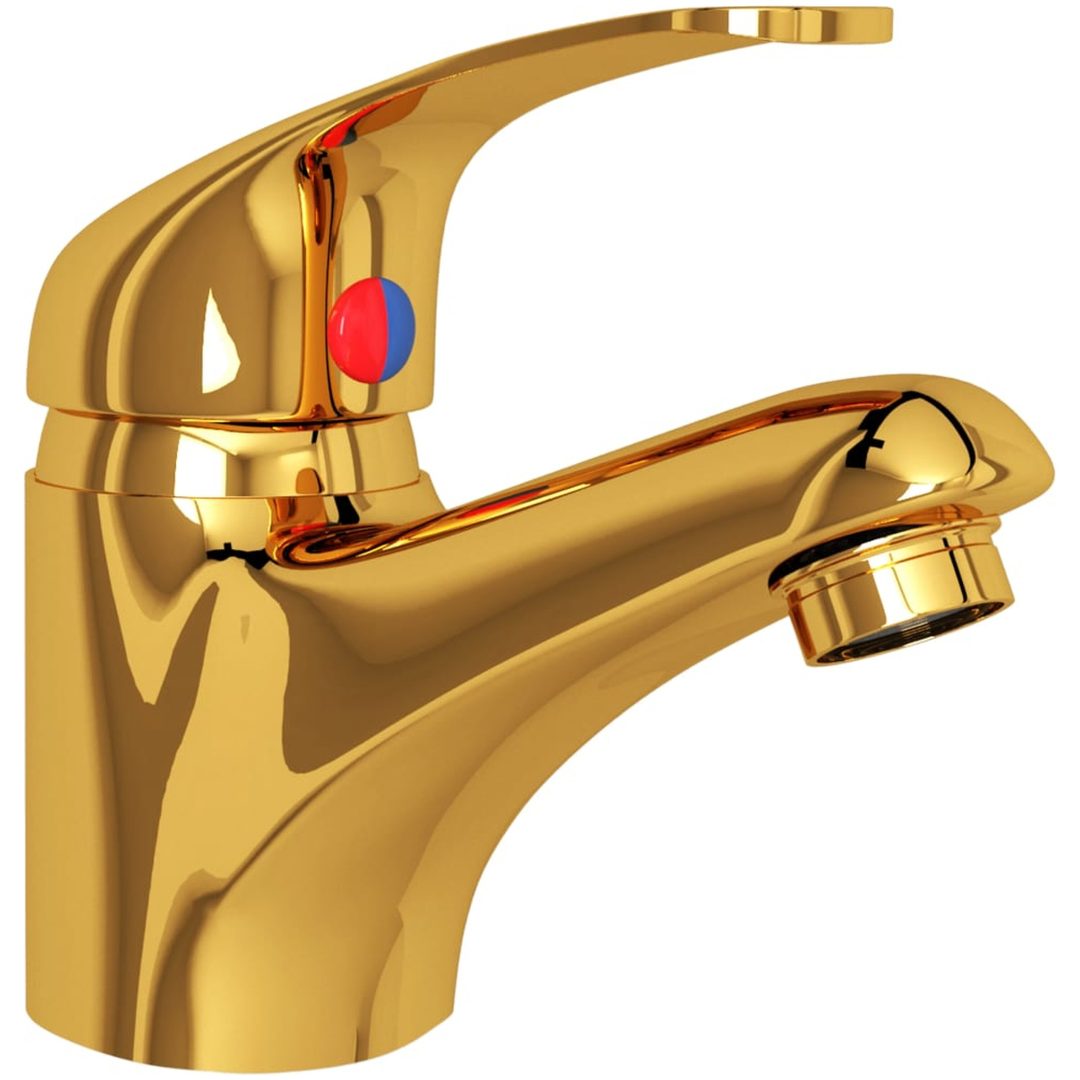 Tvättställsblandare guld 13x10 cm vidaXL – bild 3