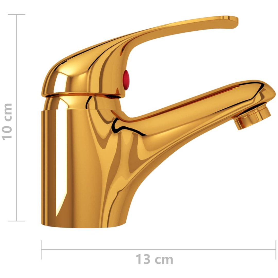 Tvättställsblandare guld 13x10 cm vidaXL – bild 5