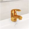 Tvättställsblandare guld 13x10 cm vidaXL – miniatyr 1