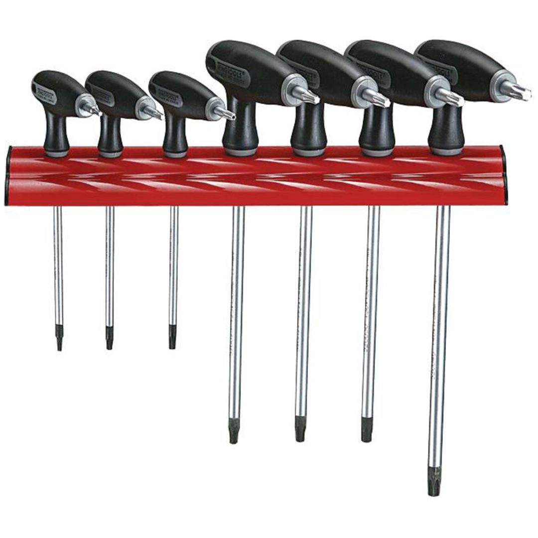 TX/TPX-nycklar med väggställ WRTX07 Teng Tools TX-NYCKELSATS 7 DELAR WRTX07