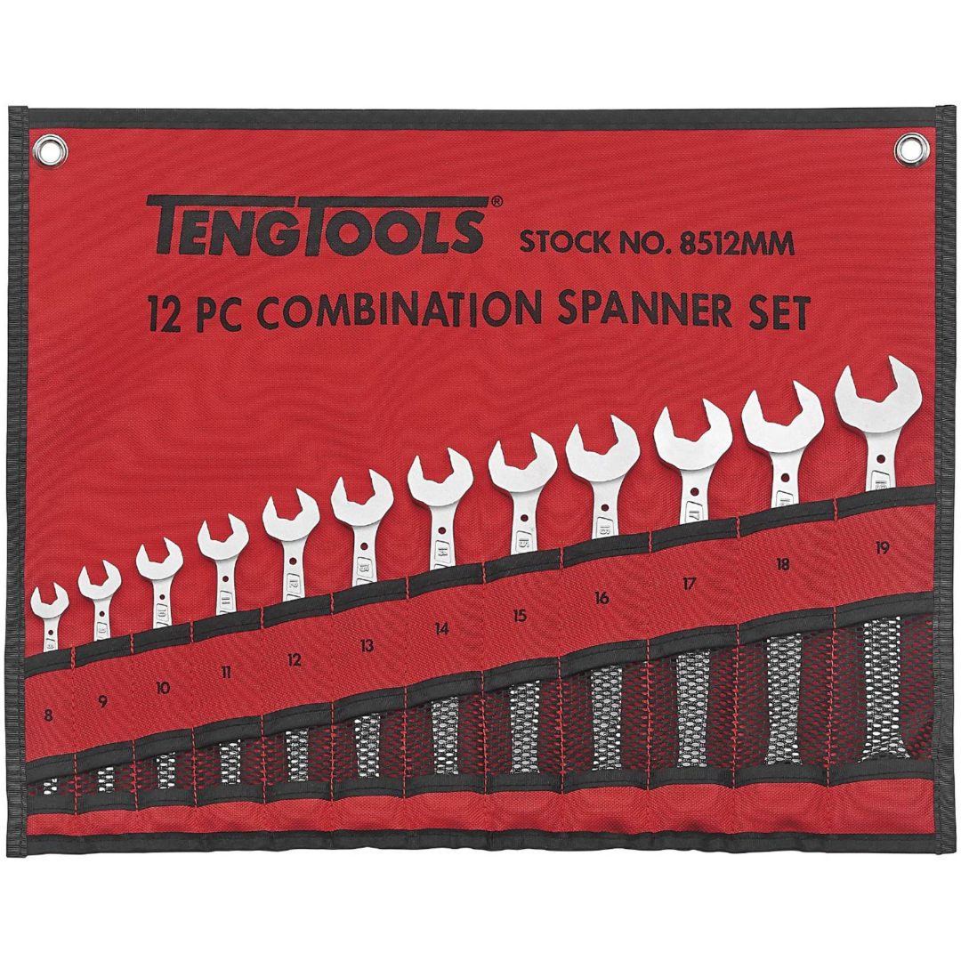 U-ringnycklar i sats 8512MM Teng Tools U-RINGNYCKELSATS MM 8512MM