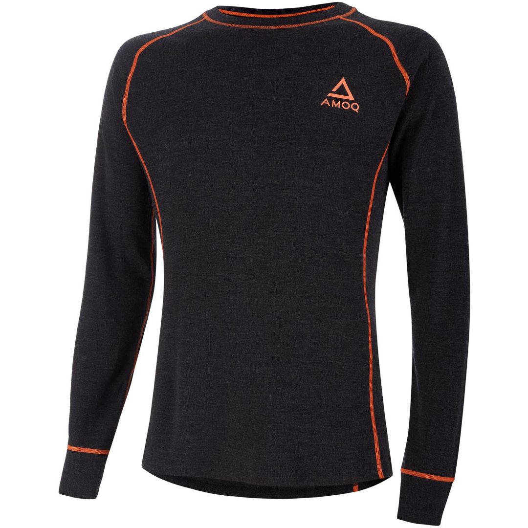 Underställströja 100% Merino Grå Orange AMOQ XS
