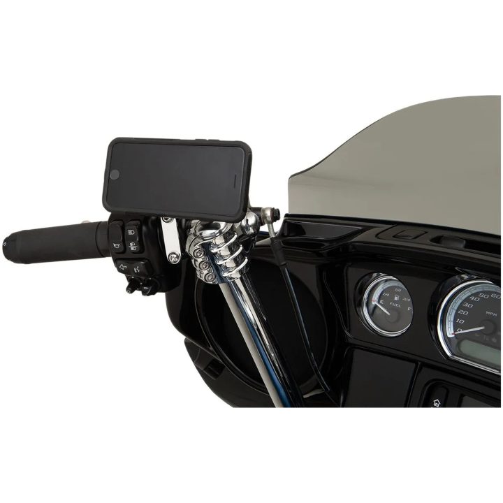 Universal Mobil/GPS-Hållare PERCH-montering Harley Davidson 96-16 KLOCK WERKS Chrome – bild 3