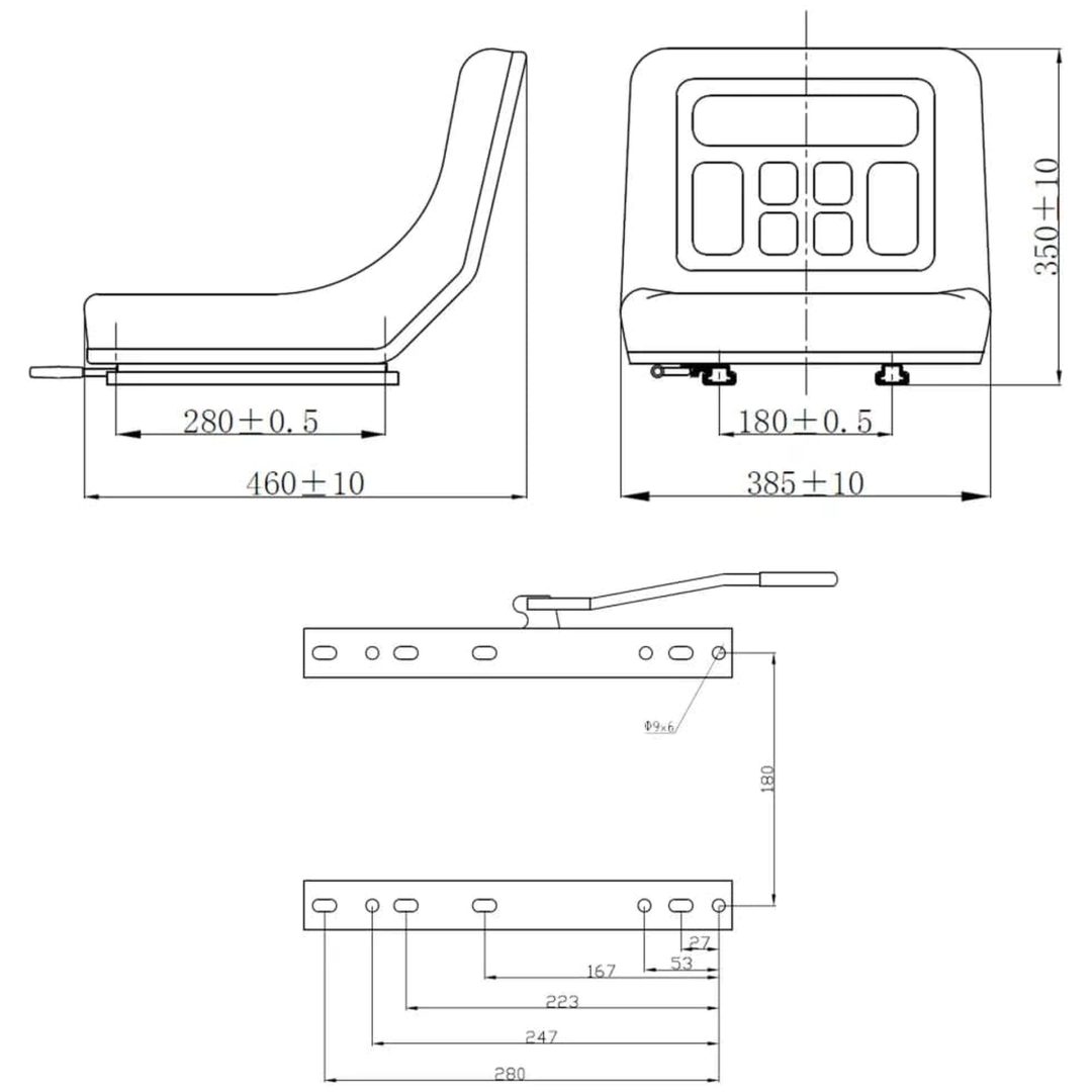 Universell traktorsits svart vidaXL – bild 10