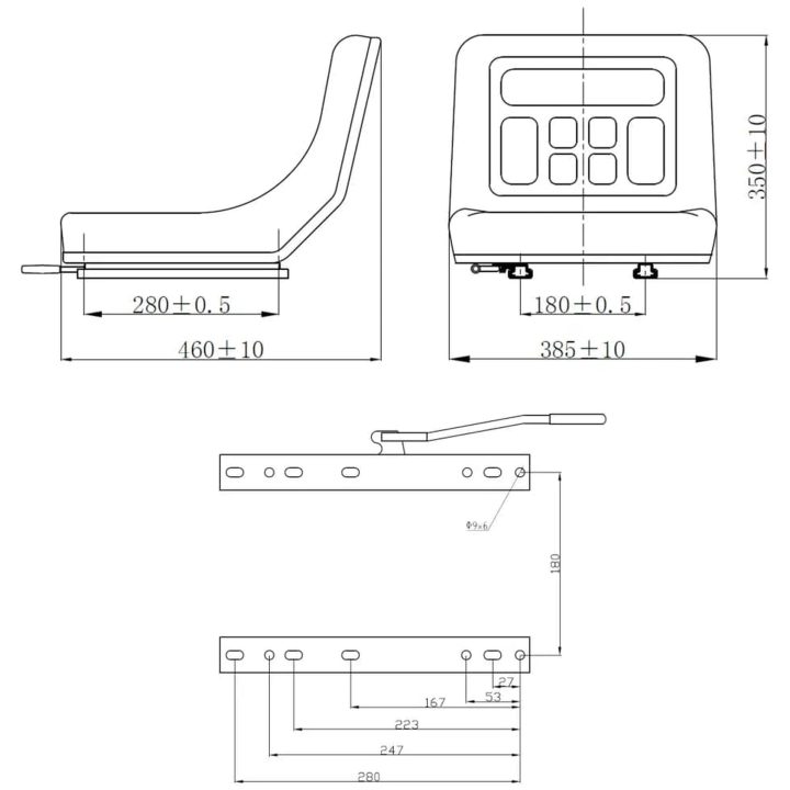 Universell traktorsits svart vidaXL – bild 10