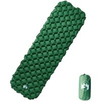 Uppblåsbar campingmadrass 1 person grön 190x58x6 cm vidaXL