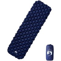 Uppblåsbar campingmadrass 1 person marinblå 190x58x6 cm vidaXL