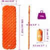 Uppblåsbar campingmadrass 1 person orange 190x58x6 cm vidaXL – miniatyr 6