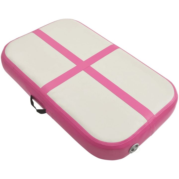 Uppblåsbar gymnastikmatta med pump PVC rosa vidaXL 60 x 100 x 10 cm – bild 2