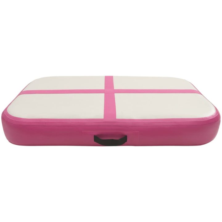 Uppblåsbar gymnastikmatta med pump PVC rosa vidaXL 60 x 100 x 10 cm – bild 3