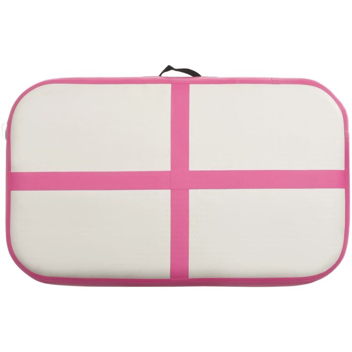 Uppblåsbar gymnastikmatta med pump PVC rosa vidaXL 60 x 100 x 10 cm – bild 4