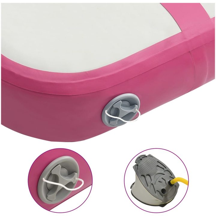 Uppblåsbar gymnastikmatta med pump PVC rosa vidaXL 60 x 100 x 10 cm – bild 6