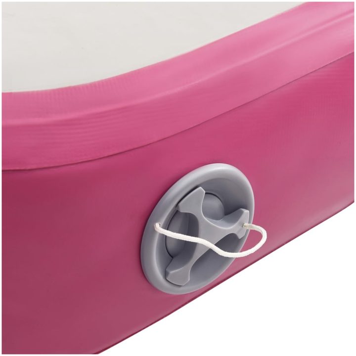 Uppblåsbar gymnastikmatta med pump PVC rosa vidaXL 60 x 100 x 10 cm – bild 7