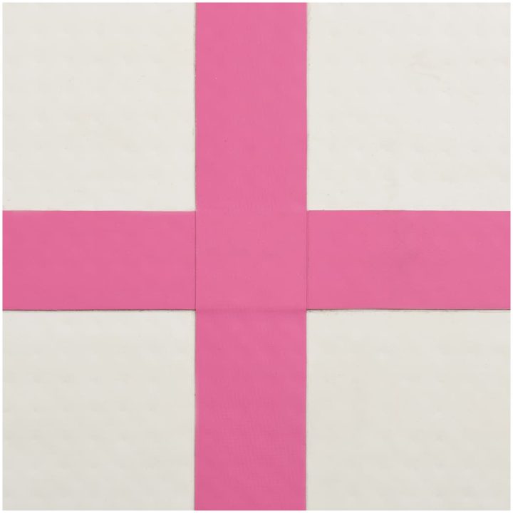 Uppblåsbar gymnastikmatta med pump PVC rosa vidaXL 60 x 100 x 10 cm – bild 9