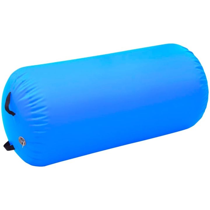 Uppblåsbar gymnastikrulle med pump PVC blå vidaXL 120 x 90 cm – bild 2