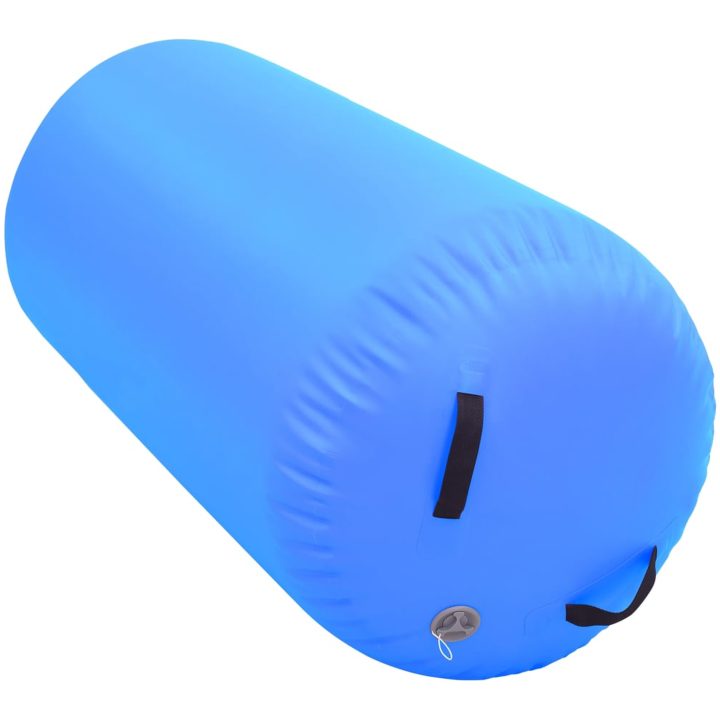 Uppblåsbar gymnastikrulle med pump PVC blå vidaXL 120 x 90 cm – bild 4