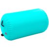 Uppblåsbar gymnastikrulle med pump PVC grön vidaXL 100 x 60 cm – miniatyr 2